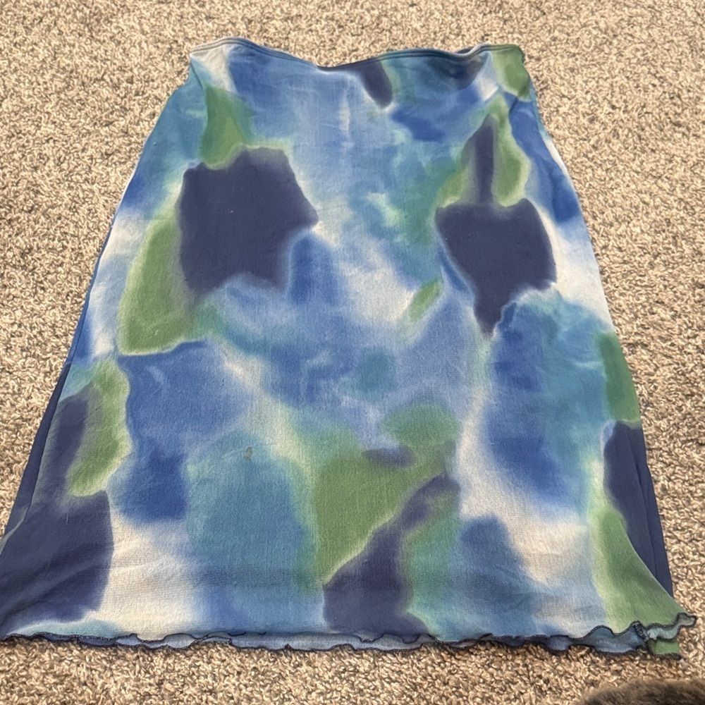 Weston Wear Blue and Green Tie-Dye Skirt